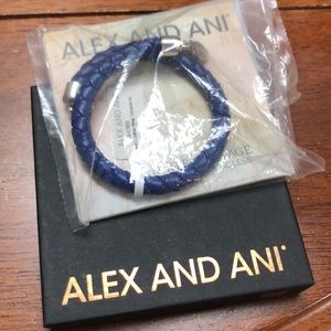 ⭐️NWT Alex and Ani blue braided leather bracelet⭐️